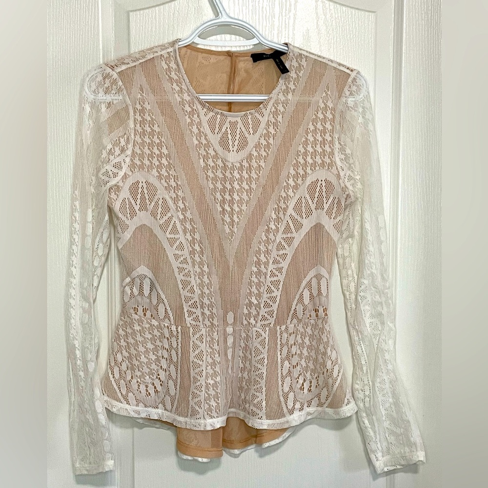 BCBG Maxazria Longsleeve Lace Top